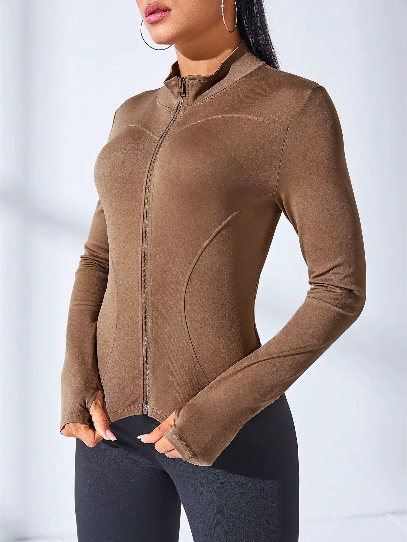 2024 New Yoga Coat Short Sports Jacket Women'S Fitness Clothes Slimming Body Sculpting Zipper Yoga Jacket