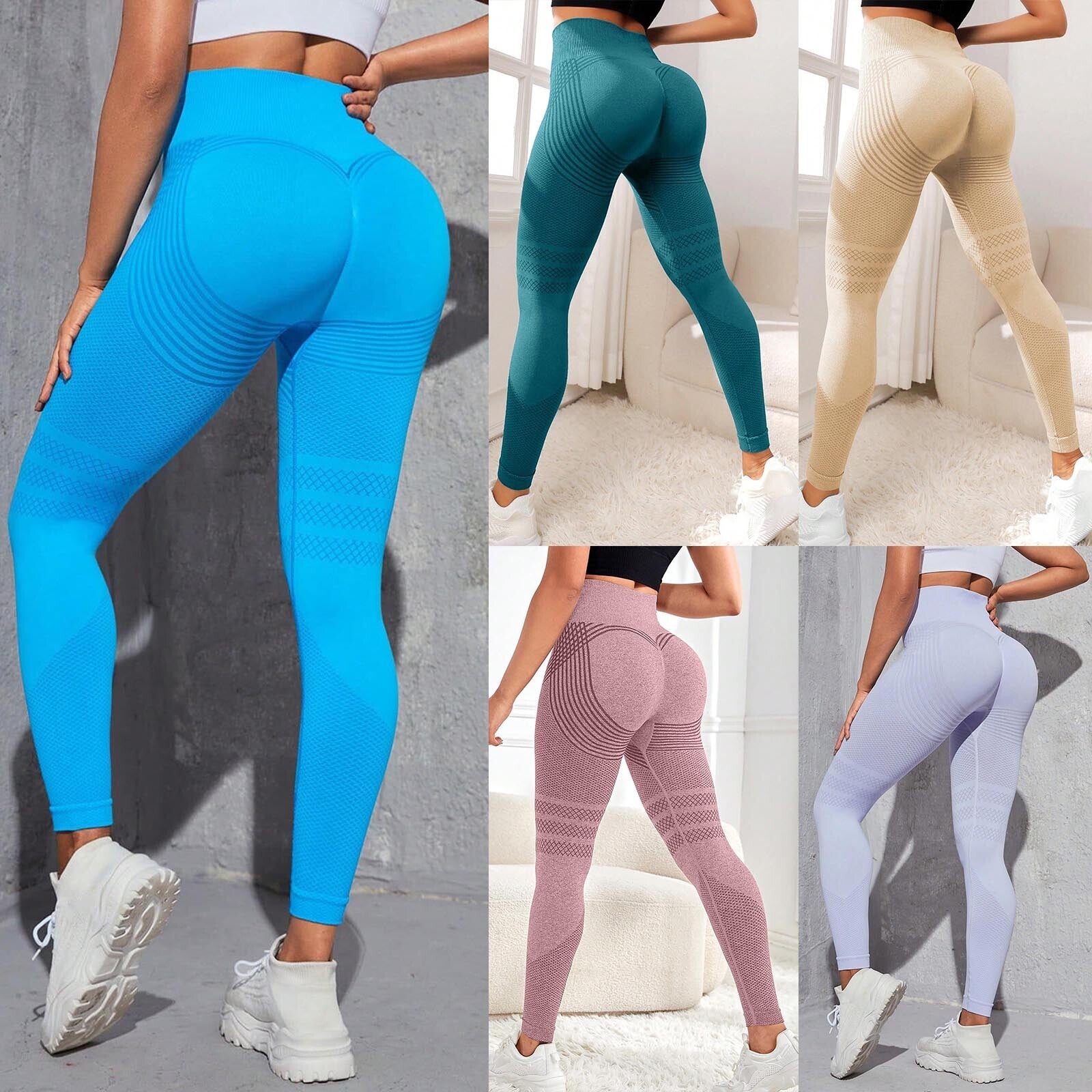 High Waisted Yoga Pants Leggings Hip Lifting Buttock Thigh-Lift for Women