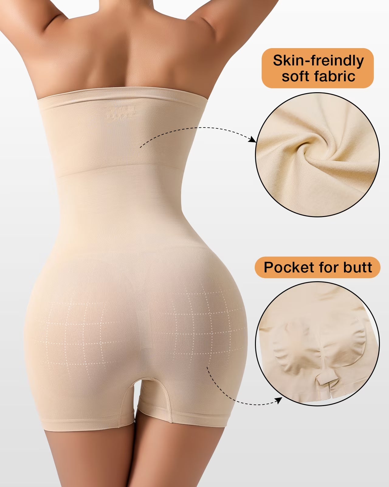 Strapless Shapewear Bodysuit for Women Tummy Control Body Shaper