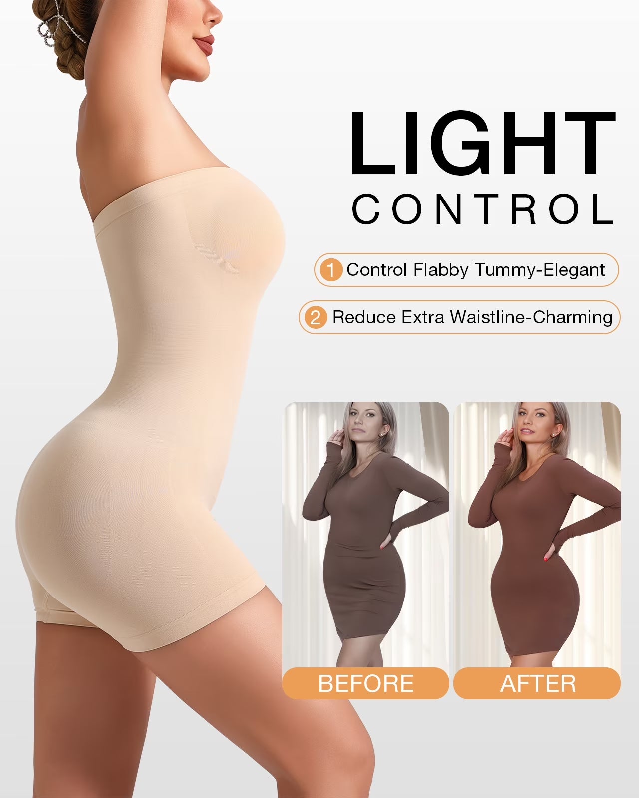 Strapless Shapewear Bodysuit for Women Tummy Control Body Shaper