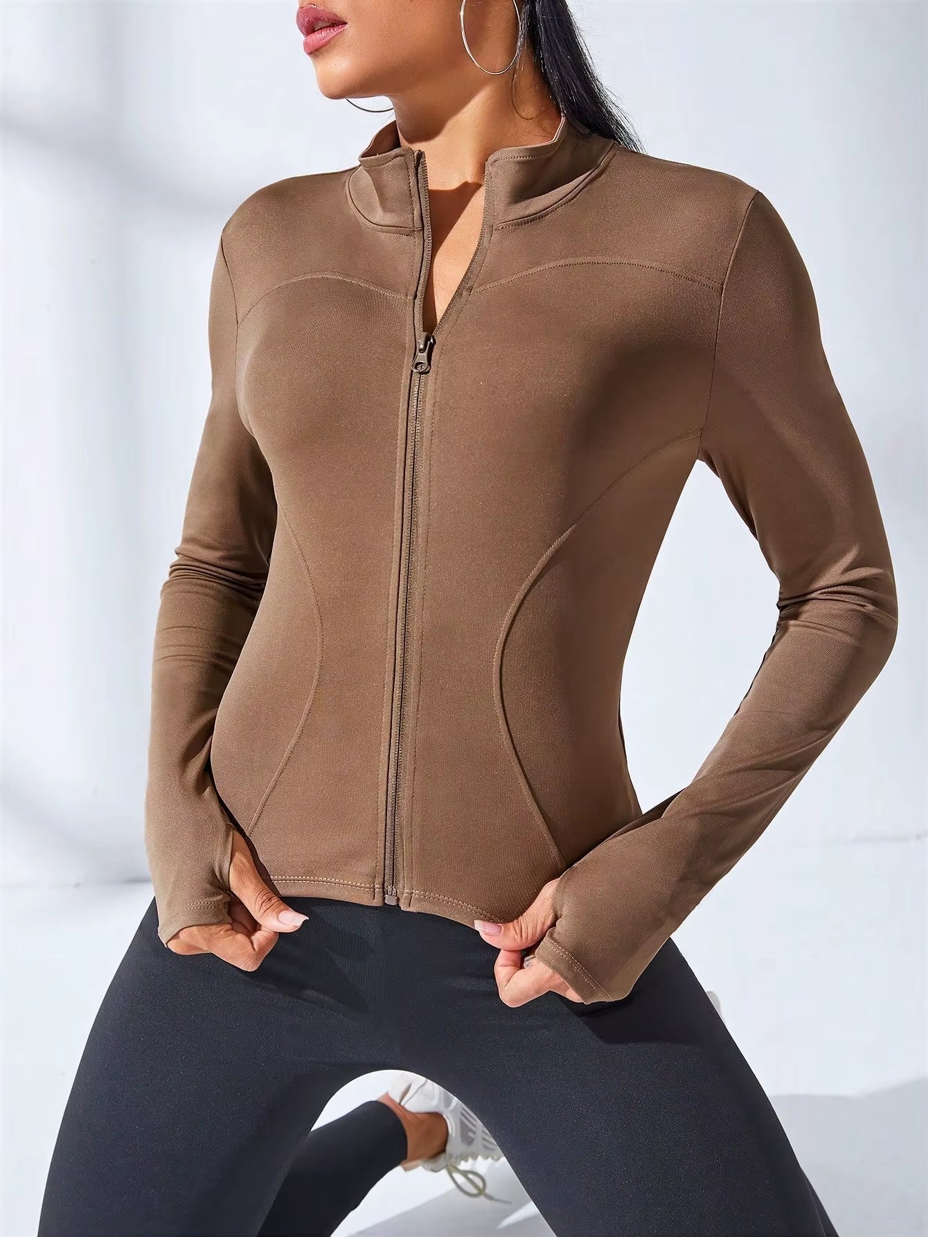 2024 New Yoga Coat Short Sports Jacket Women'S Fitness Clothes Slimming Body Sculpting Zipper Yoga Jacket