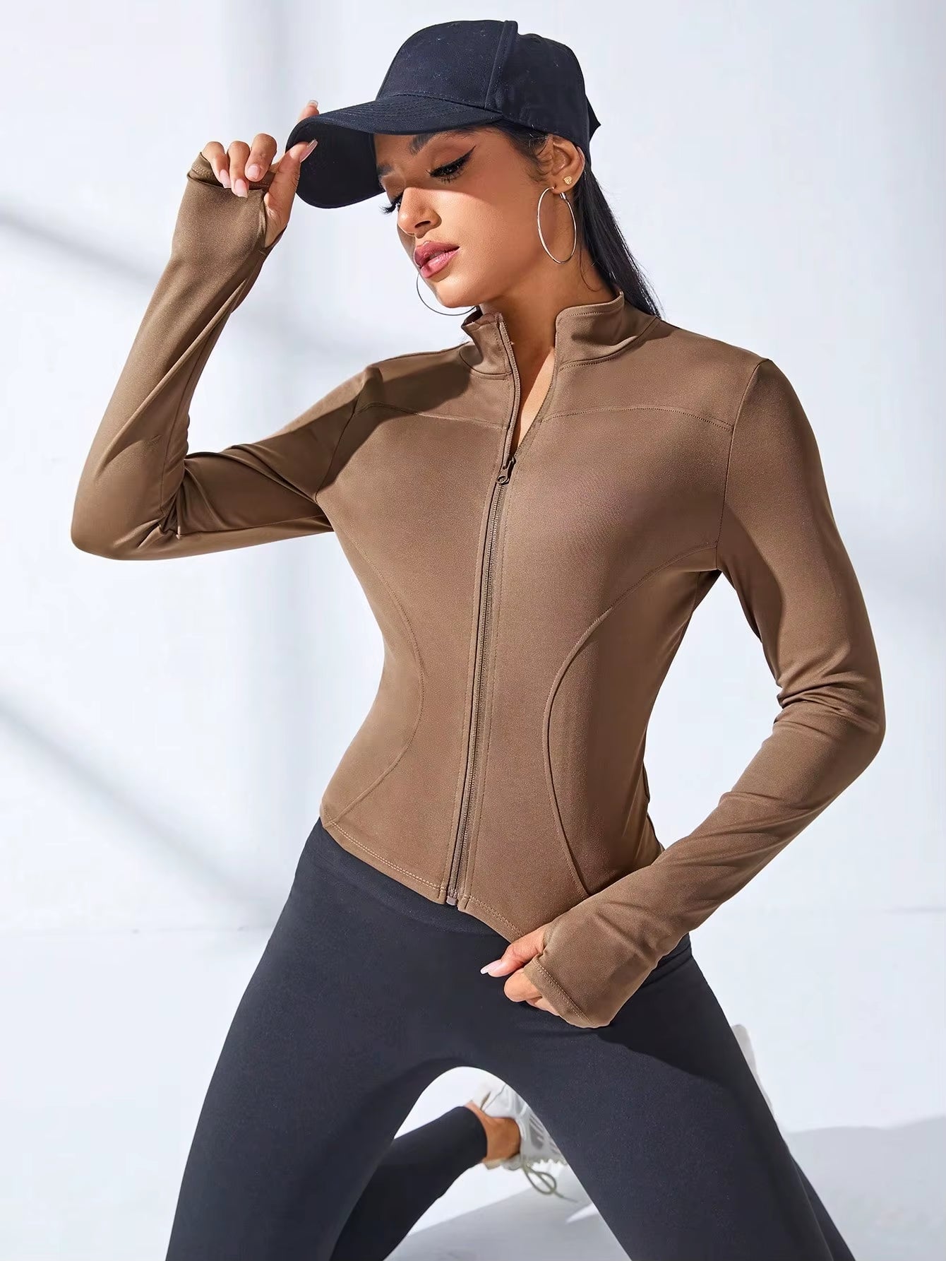 2024 New Yoga Coat Short Sports Jacket Women'S Fitness Clothes Slimming Body Sculpting Zipper Yoga Jacket